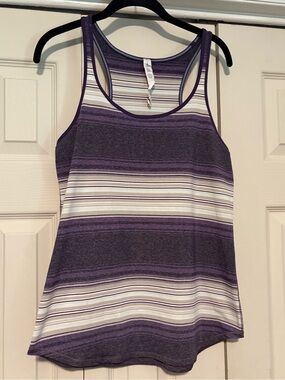 Lululemon Purple Striped Racerback Tank Top Athletic